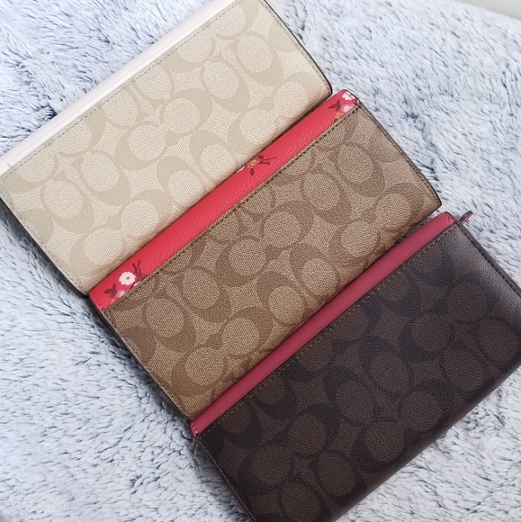 🍒NWT🍒 COACH SIGNATURE CANVAS ENVELOPE WAL - Picture 3 of 8